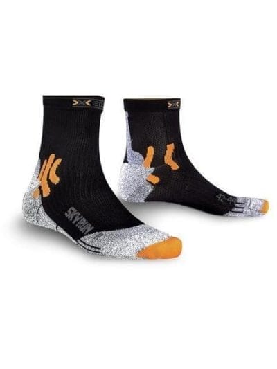 Fitness Mania - X-Socks Sky Runner Short Socks - Black/Orange/Grey