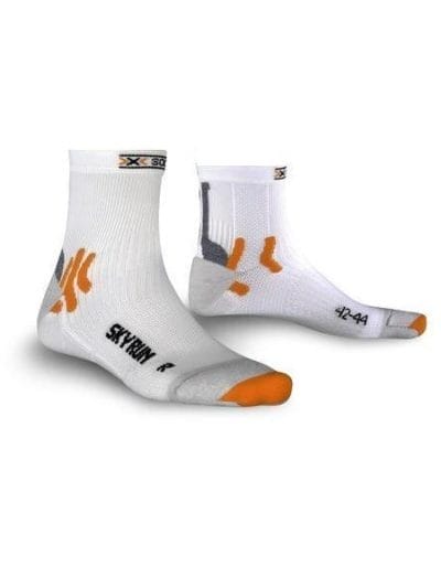 Fitness Mania - X-Socks Sky Runner Short Socks - White/Orange/Grey