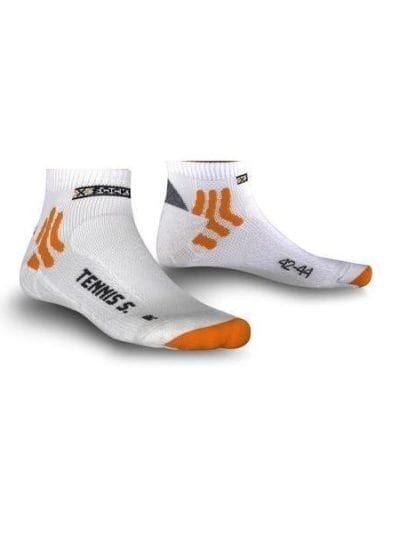 Fitness Mania - X-Socks Tennis Silver - Low Cut Socks - White/Orange/Black