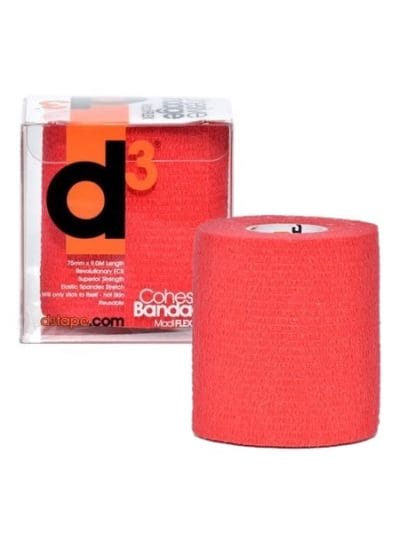 Fitness Mania - d3 Cohesive Sports Bandage - 75mm x 9m - Red