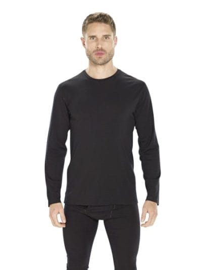 Fitness Mania - ioMerino Breck Mens Long Sleeve Mid Layer T-Shirt - Black