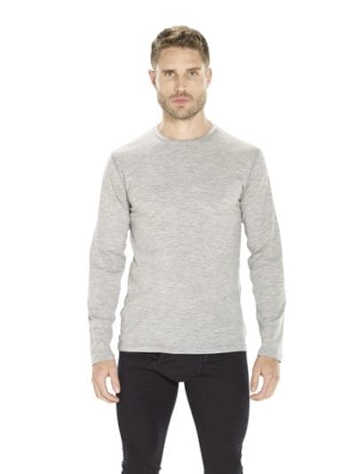 Fitness Mania - ioMerino Breck Mens Long Sleeve Mid Layer T-Shirt - Grey Melange