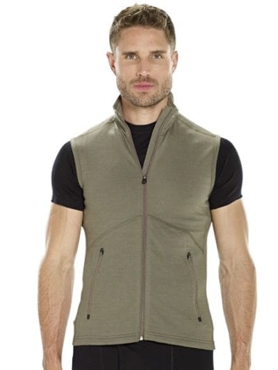 Fitness Mania - ioMerino Mens Park City Vest - Khaki Green