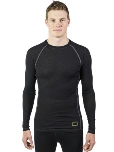Fitness Mania - ioMerino Vital Mens Long Sleeve Thermal Top - Black/White
