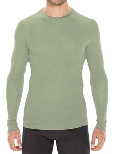 Fitness Mania - ioMerino Vital Mens Long Sleeve Thermal Top - Oil Green