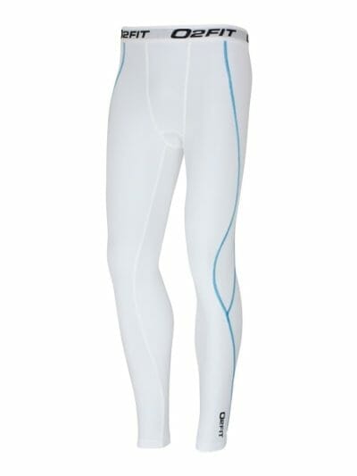 Fitness Mania - o2fit Mens Compression Pants - White/Blue