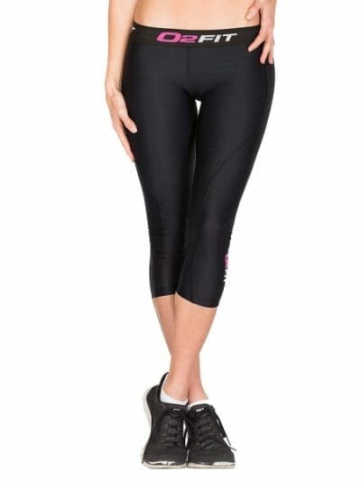 Fitness Mania - o2fit Womens Compression 3/4 Tights - Black