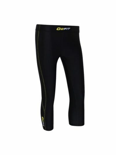 Fitness Mania - o2fit Womens Compression 3/4 Tights - Black/Yellow
