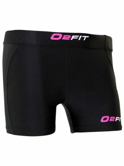 Fitness Mania - o2fit Womens Compression Half Quad Shorts - Black