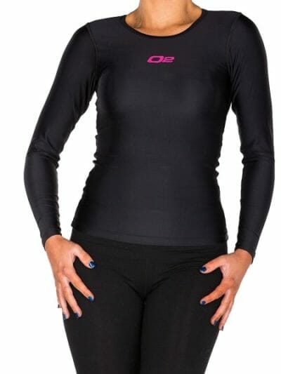 Fitness Mania - o2fit Womens Compression Long Sleeve Top - Black