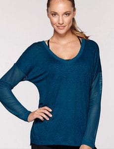 Fitness Mania - Campus Mesh L/Slv Top Ocean XS