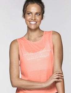 Fitness Mania - Confidence Tank Neon Peach Melba L