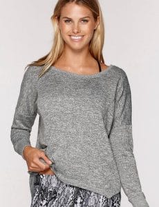 Fitness Mania - Darcy L/Slv Top Grey Marl XS