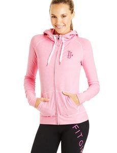 Fitness Mania - Daria Hoodie Hot Flamingo/White Stripe XXS