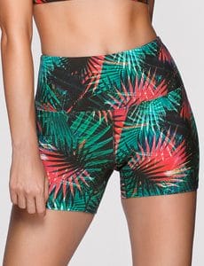 Fitness Mania - Electric Palm Short Tight Tropical Print S