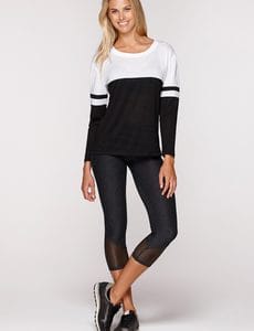 Fitness Mania - Eyes On Me L/Slv Active Top Black/White XS