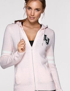 Fitness Mania - Faithful L/Slv Knit Hoodie Dusty Pink M