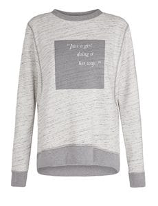 Fitness Mania - Feel Good L/Slv Sweat Grey Marl Speckle L