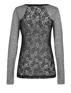 Fitness Mania - Happy L/Slv Top Smokey Grey Marl/Black XS