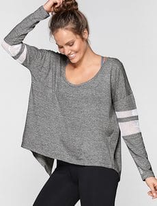 Fitness Mania - Inspire L/Slv Top Mid Grey Marl XS