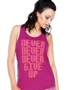 Fitness Mania - Never Give Up Active Tank Boysenberry L