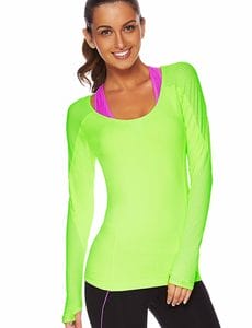 Fitness Mania - Sansa Excel L/Slv Top Hyper Lime XS