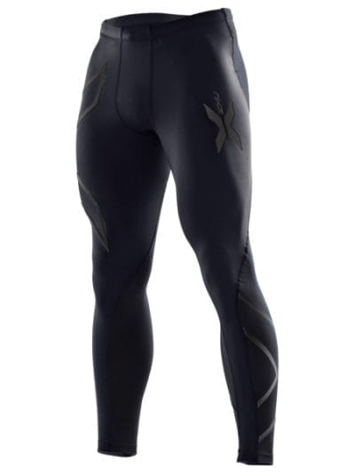 Fitness Mania - 2XU Mens ELITE Compression Long Tights - Black/Black Reflective