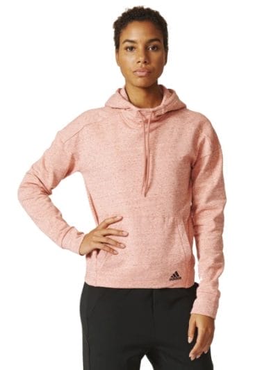 Fitness Mania - Adidas Cotton Fleece Womens Training Hoodie - Raw Pink Melange