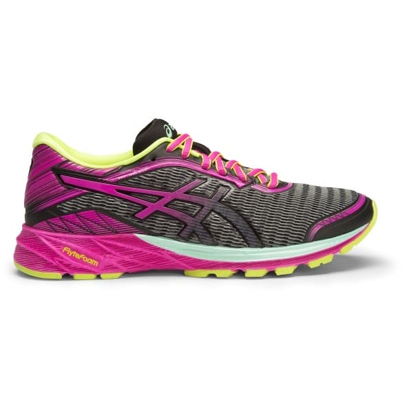 Fitness Mania - Asics Dynaflyte - Womens Running Shoes - Black/Pink Glow/Safety Yellow