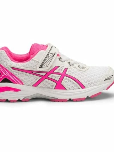 Fitness Mania - Asics GT-1000 5 PS - Kids Girls Running Shoes - White/Pink Glow/Black