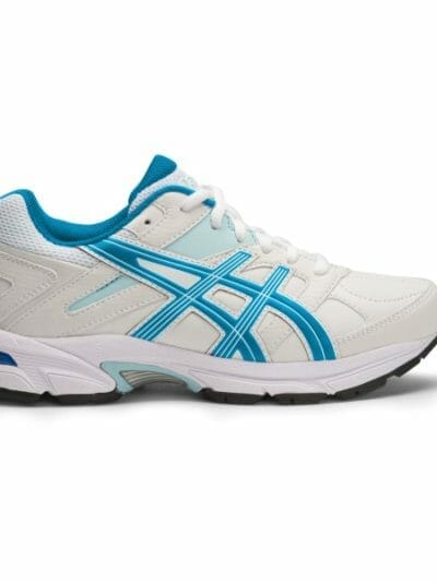 Fitness Mania - Asics Gel 190TR GS Leather - Kids Girls Cross Training Shoes - White/Imperial/Blue Glow