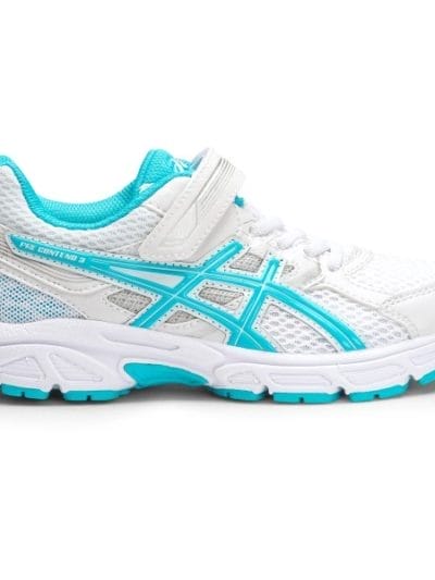 Fitness Mania - Asics Pre Contend 3 PS - Kids Girls Running Shoes - White/Aquarium/Silver