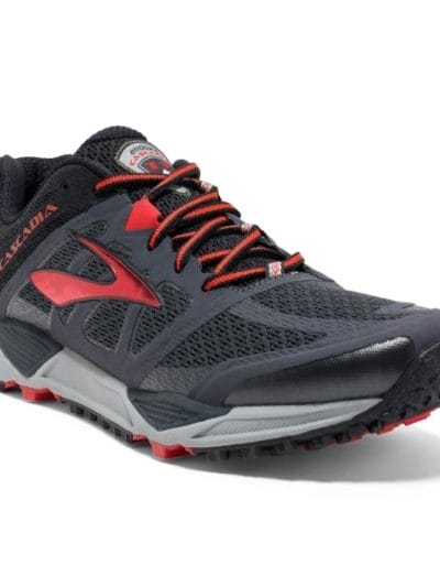 Fitness Mania - Brooks Cascadia 11 - Mens Trail Running Shoes - Black/High Risk Red