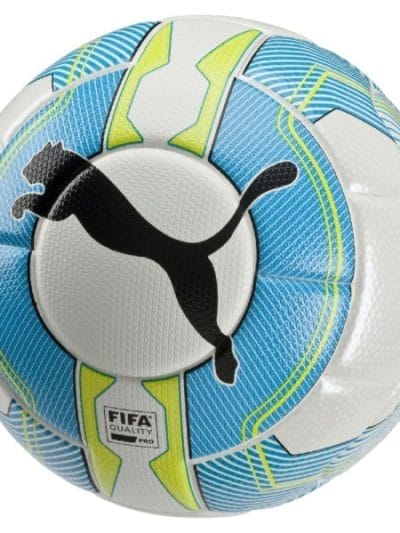 Fitness Mania - Puma EvoPower 1.3 Statement Soccer Ball - Size 5 - White/Atomic Blue/Safety Yellow