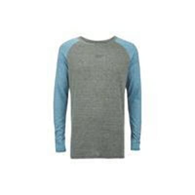 Fitness Mania - Myprotein Men's Long Sleeve Loose Fit Training Top - Grey & Blue - L