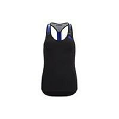 Fitness Mania - Myprotein Women's Racer Back Scoop Vest with Support - Blue Graffiti - UK 10