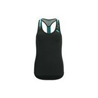 Fitness Mania - Myprotein Women's Racer Back Scoop Vest with Support - Teal Graffiti - UK 6