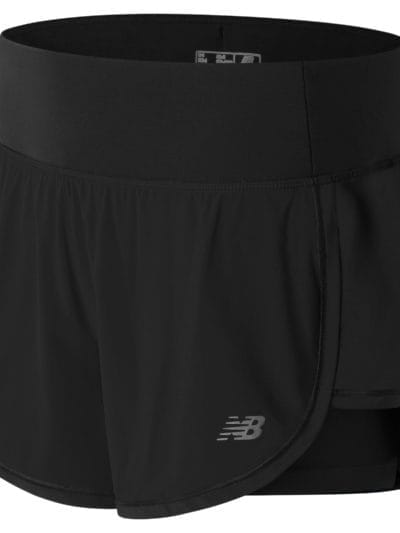 Fitness Mania - New Balance 63225 Women's Impact 4 Inch 2 in 1 Short - WS63225BK