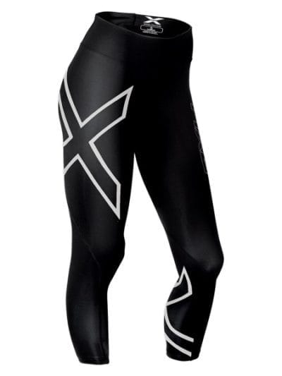 Fitness Mania - 2XU Womens Mid-Rise 7/8 Compression Tights - Black/White