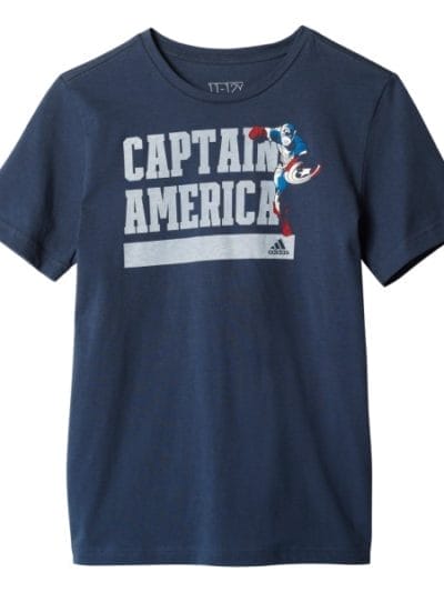 Fitness Mania - Adidas Marvel Captain America Boys T-Shirt - Utility Blue
