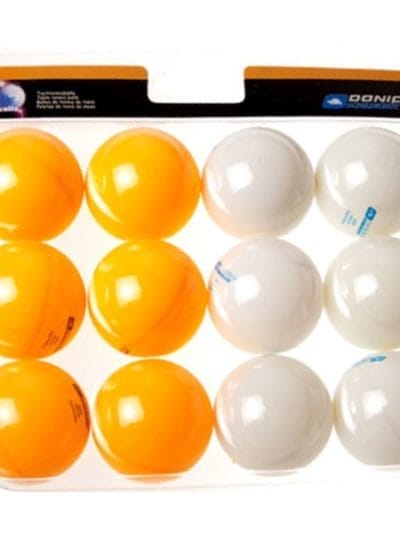 Fitness Mania - Donic Jade Table Tennis Ball - 12 Pack - White/Orange