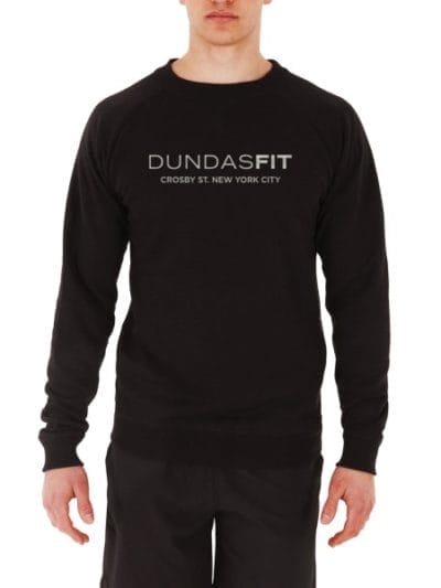 Fitness Mania - DundasFit The Crosby Logo Print Mens Training Sweater - Black