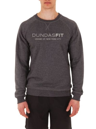 Fitness Mania - DundasFit The Crosby Logo Print Mens Training Sweater - Charcoal