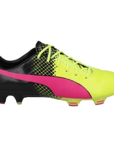 Fitness Mania - Puma evoPOWER 1.3 Tricks FG Mens Football Boots - Pink Glo/Safety Yellow/Black