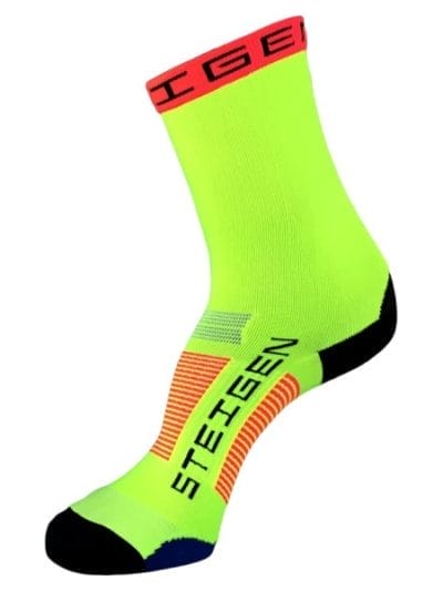 Fitness Mania - Steigen Three Quarter Length Running Socks - Fluro Yellow