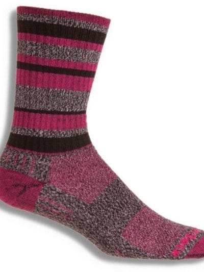 Fitness Mania - Wrightsock Adventure Anti-Blister Crew Socks - Black/Fuchsia