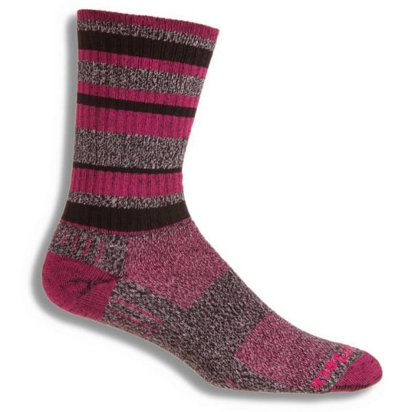Fitness Mania - Wrightsock Adventure Anti-Blister Crew Socks - Black/Fuchsia