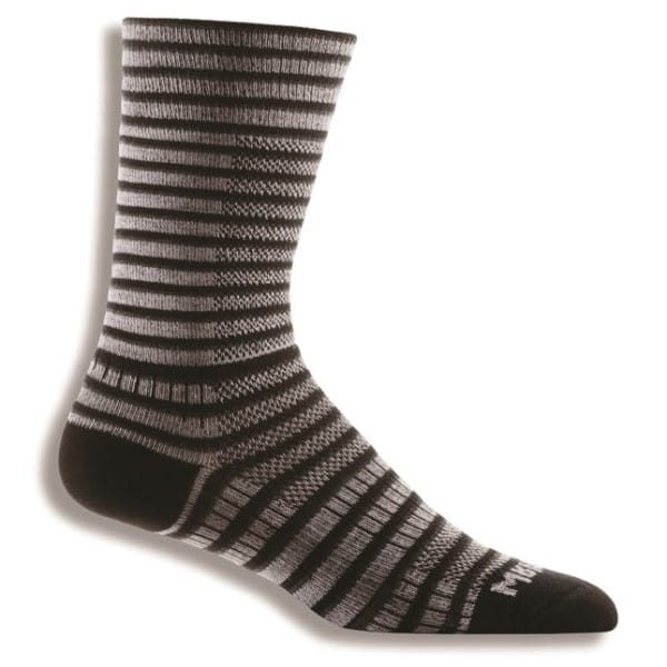Fitness Mania - Wrightsock Coolmesh II Anti-Blister Crew Running Socks - Stripe Black/White/Grey