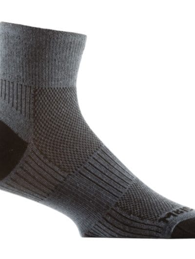 Fitness Mania - Wrightsock Coolmesh II Anti-Blister Quarter Running Socks - Grey/Black