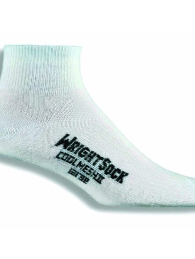 Fitness Mania - Wrightsock Coolmesh II Anti-Blister Quarter Running Socks - White